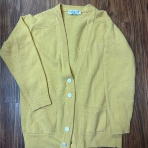 Yves Saint Laurent Yellow Knit Cardigan Sweater- Vintage